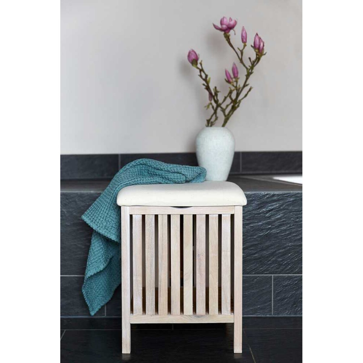 Pufa łazienkowa, kosz na pranie OSLO, WENKO