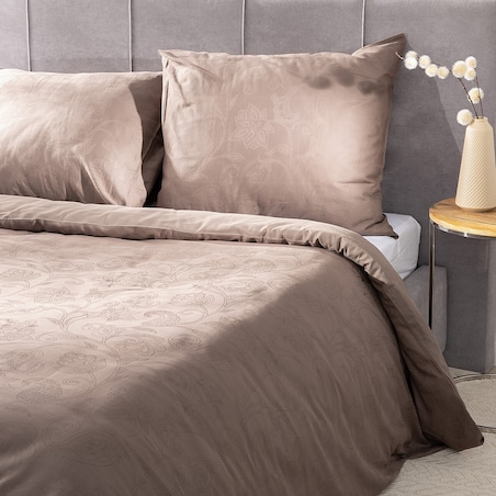 Pościel z satyny żakardowej Mocha Whisper 160x200 cm, 160x200 cm