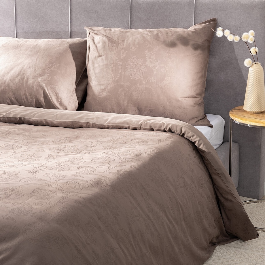Pościel z satyny żakardowej Mocha Whisper 160x200 cm, 160x200 cm