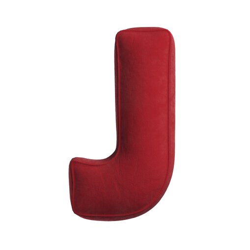 Poduszka literka J, intensywna czerwień, 35x40cm, Posh Velvet