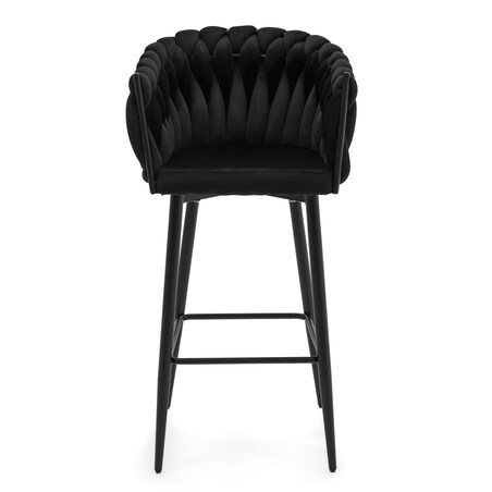 Hoker tapicerowany welurowy pleciony do salonu jadalni barowy glamour LATINA