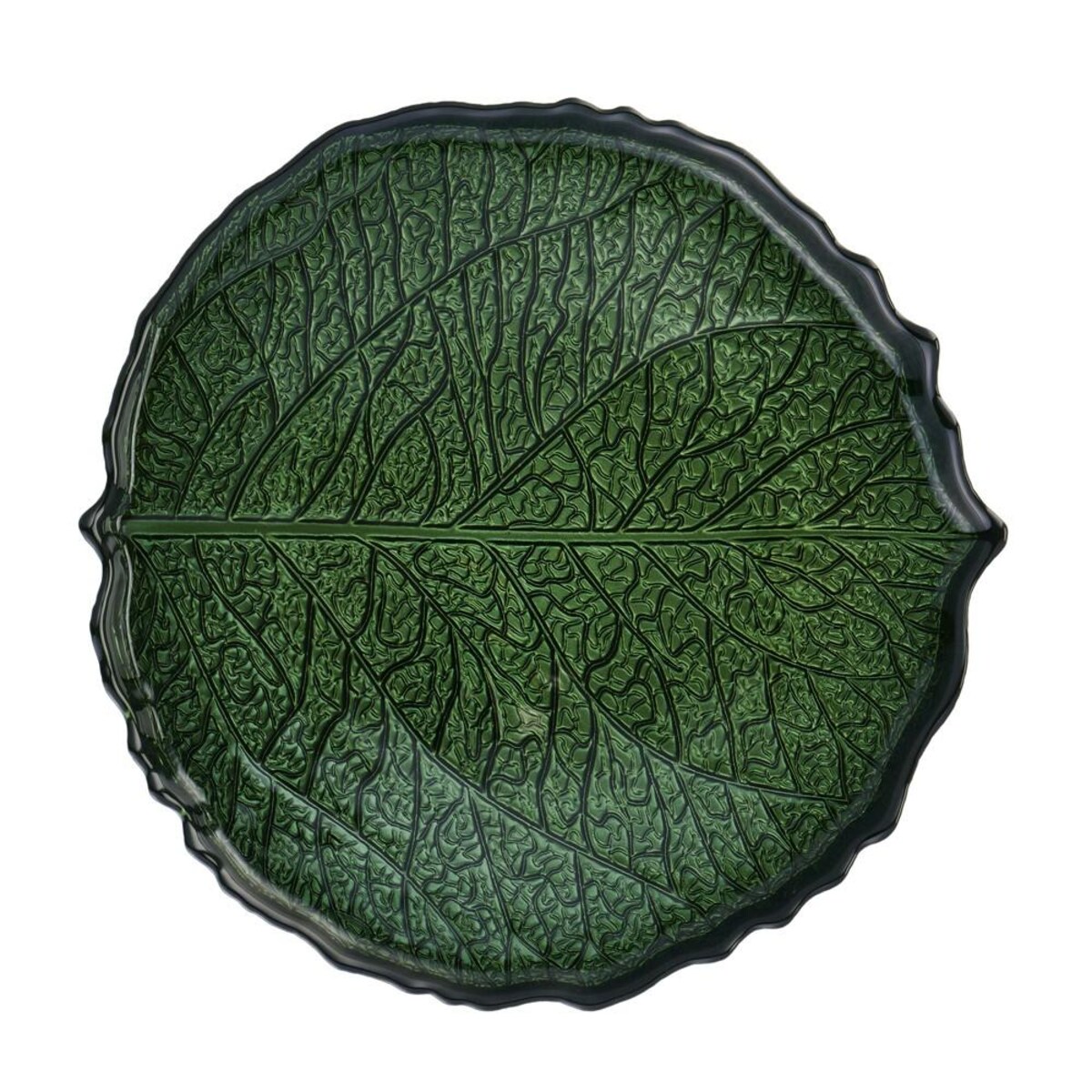 VILLA ITALIA Talerz do ciasta szklany 24 cm GREEN AURA