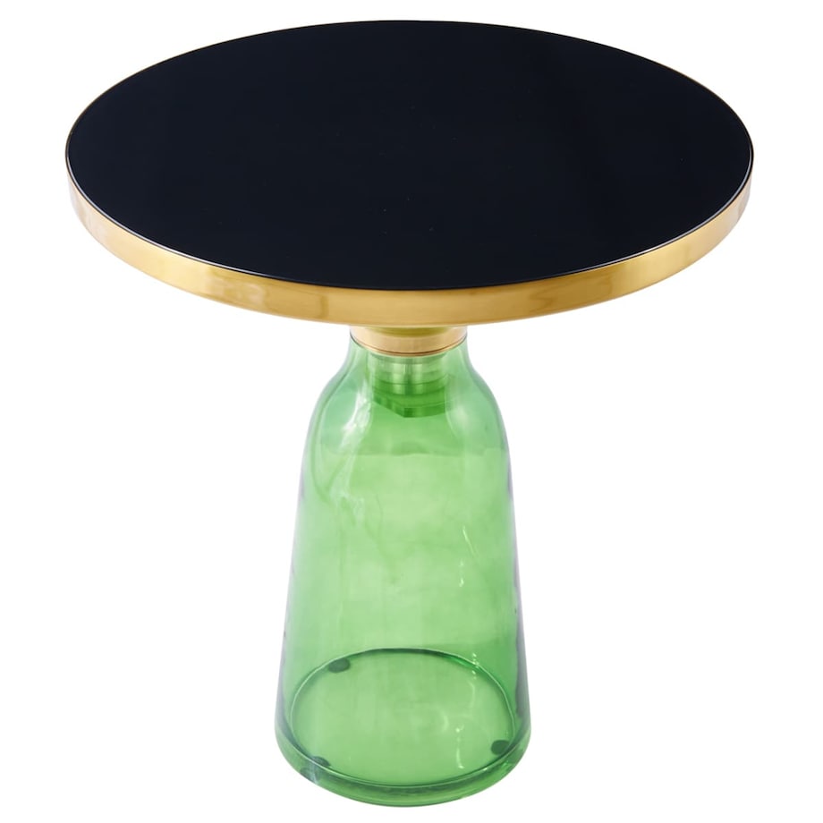 Kawowy stolik DOLCE DP-FB06 green Step stal szkło zielony czarny