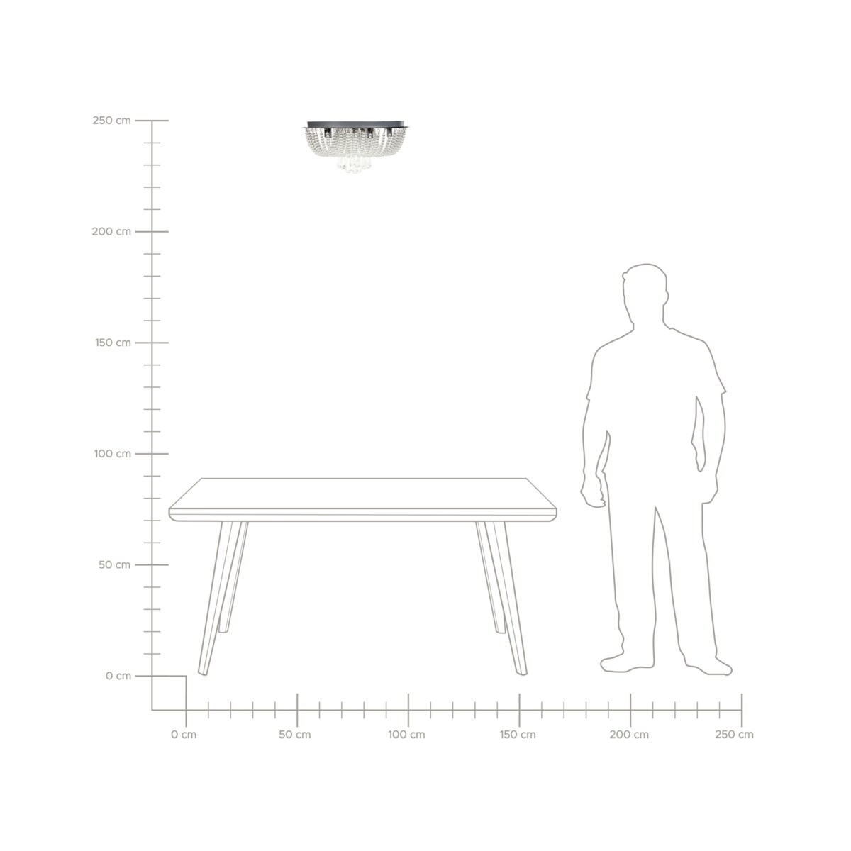 Żyrandol metalowy srebrny DORNAS