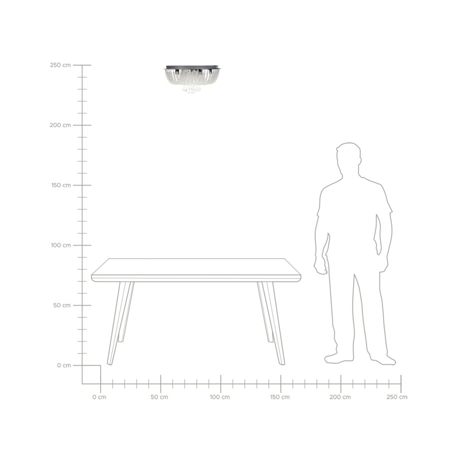 Żyrandol metalowy srebrny DORNAS