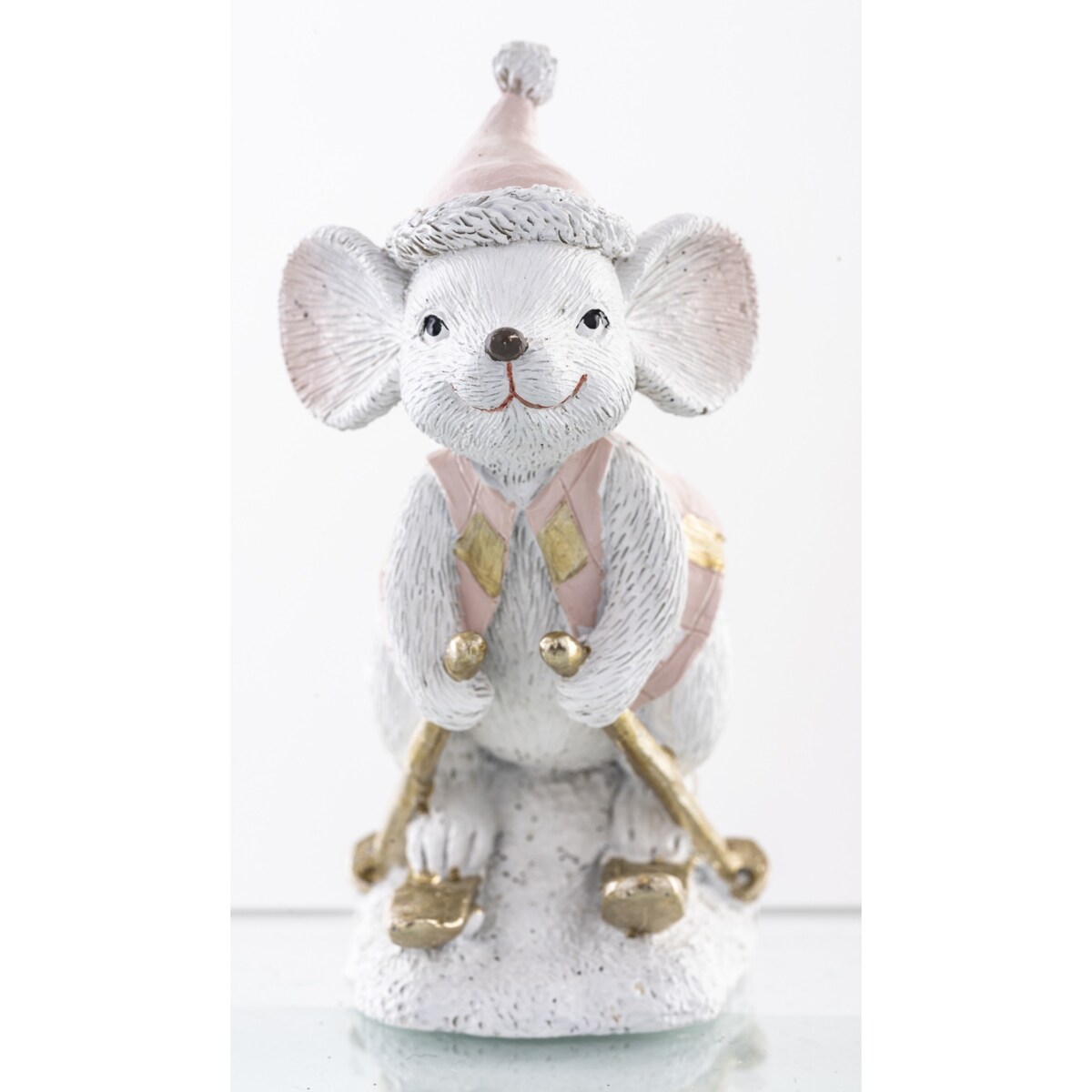 Figurka - myszka na nartach 10x7,5x4,5 cm SCIATORE