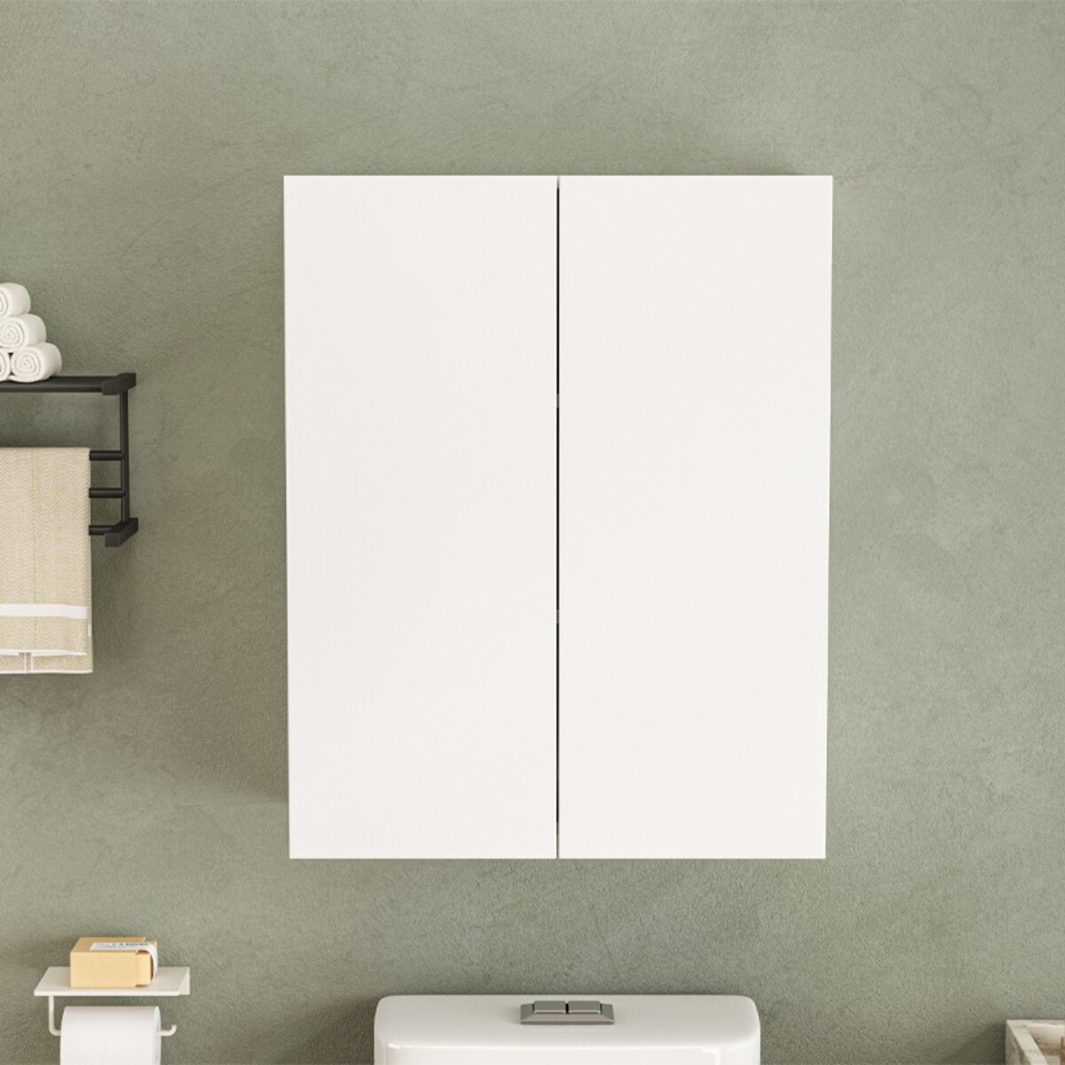 Szafka łazienkowa wisząca biała 2-drzwiowa nowoczesna ścienna 3 półki 80 cm