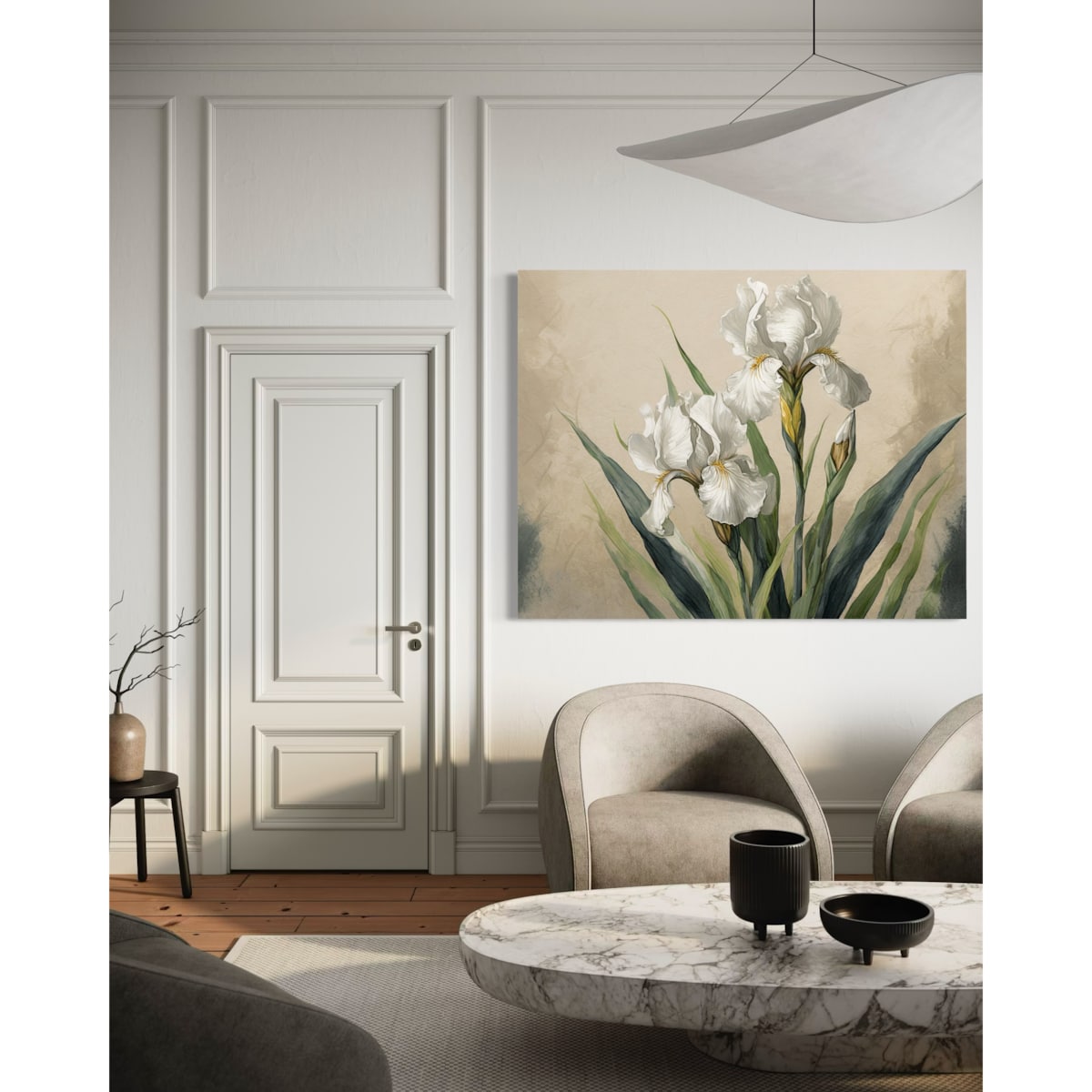 Obraz do salonu sypialni na ścianę Białe Kwiaty cm 90x60