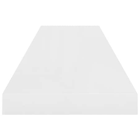 vidaXL Półki ścienne, 2 szt, wysoki połysk, białe, 90x23,5x3,8 cm, MDF