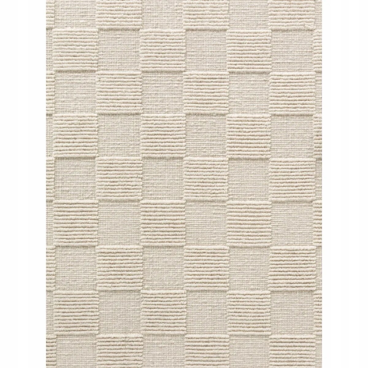 Dywan wełniany do salonu 120x170cm, kemowy nowoczesny wzór 3D