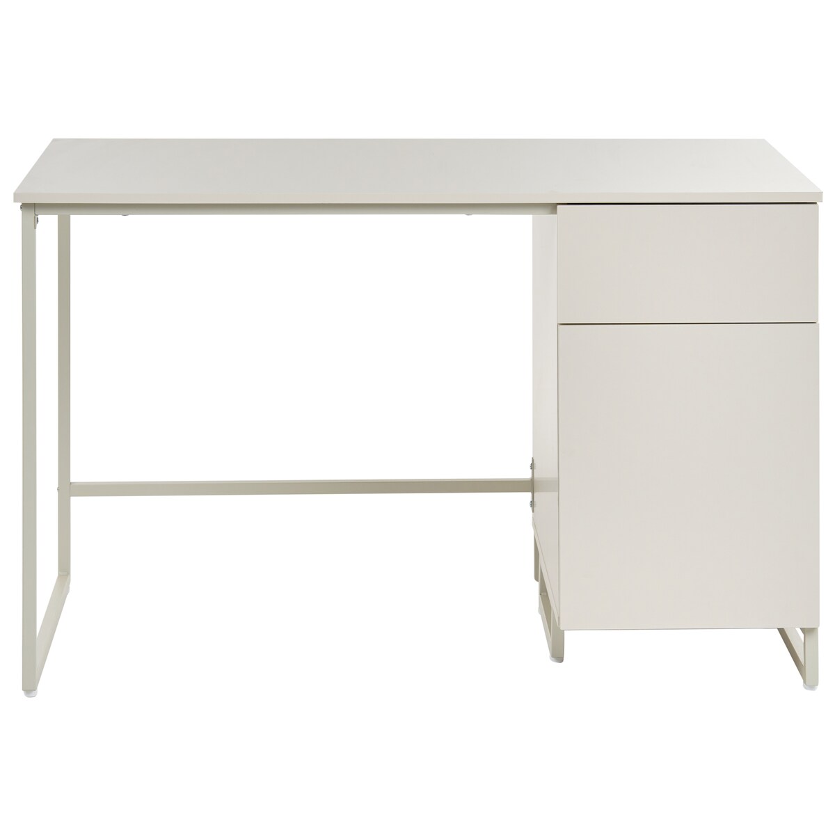 Biurko LEXTON 120 cm 60 cm z szufladami Jasnobeżowy