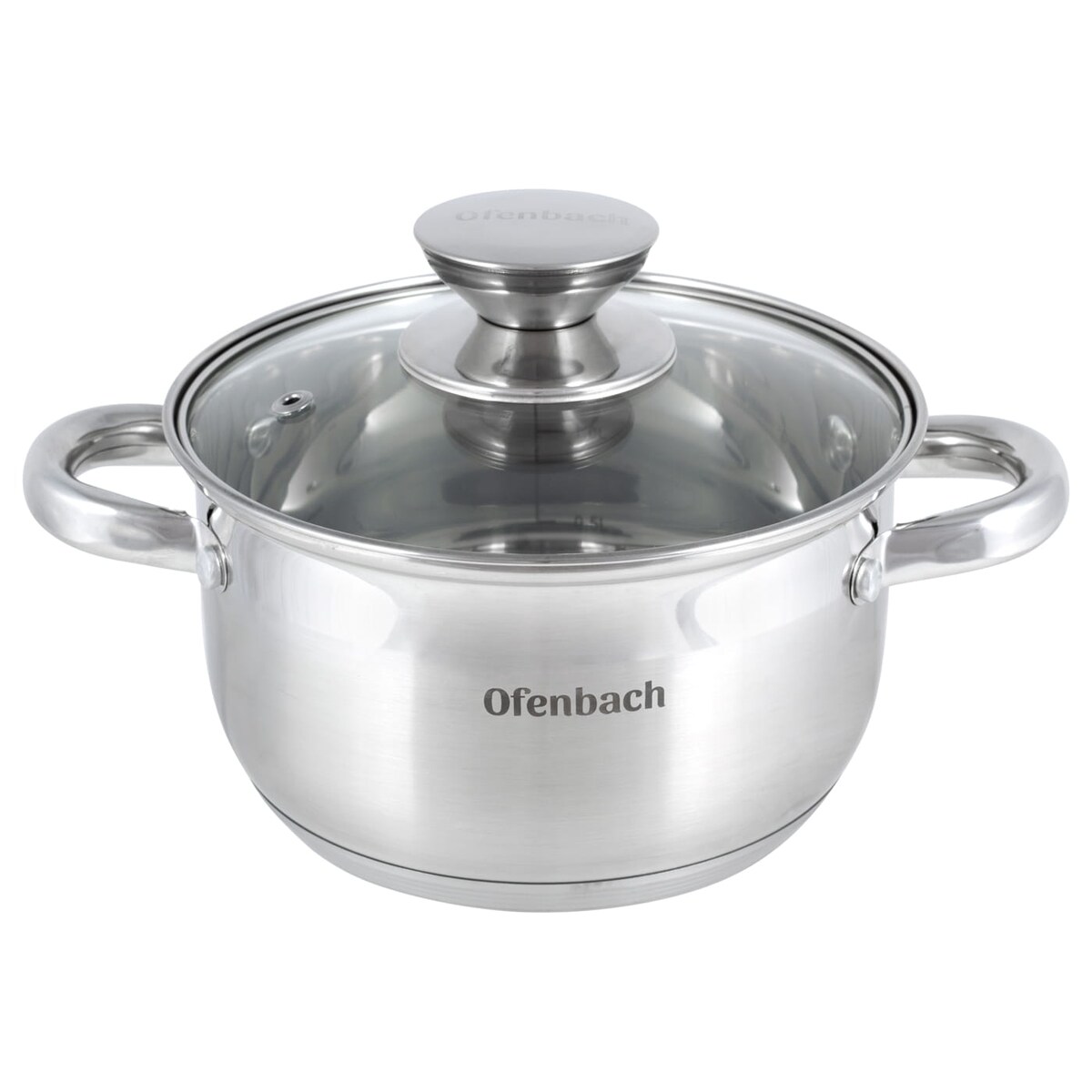 Garnek ze stali nierdzewnej z pokrywką 1.5L indukcja gaz OFENBACH