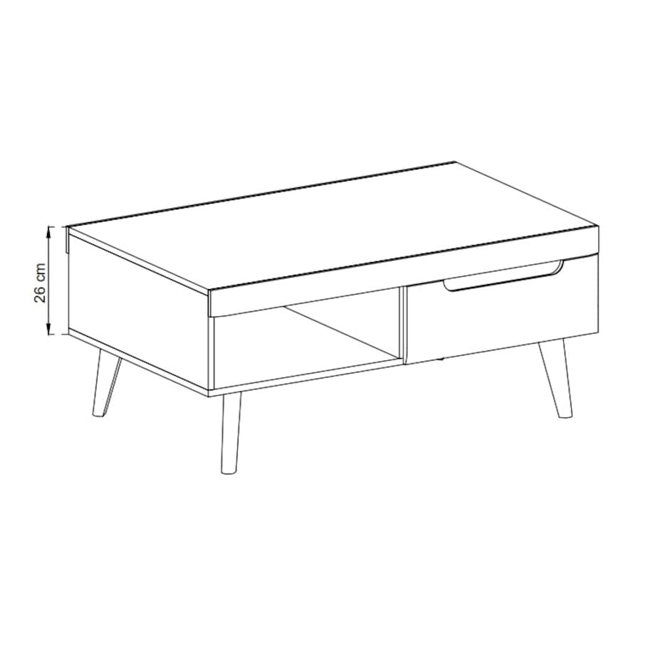 Nordan ława do salonu - dąb artisan + czarny