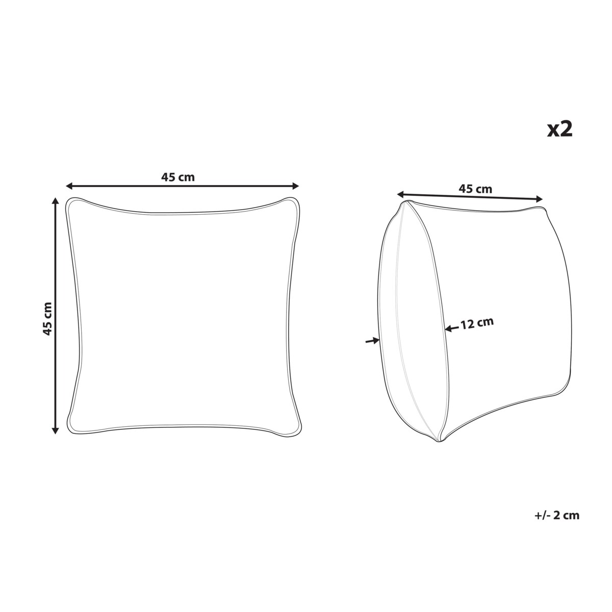Zestaw 2 poduszek ogrodowych TVISTA Wzór orientalny 45 x 45 cm Purpurowy