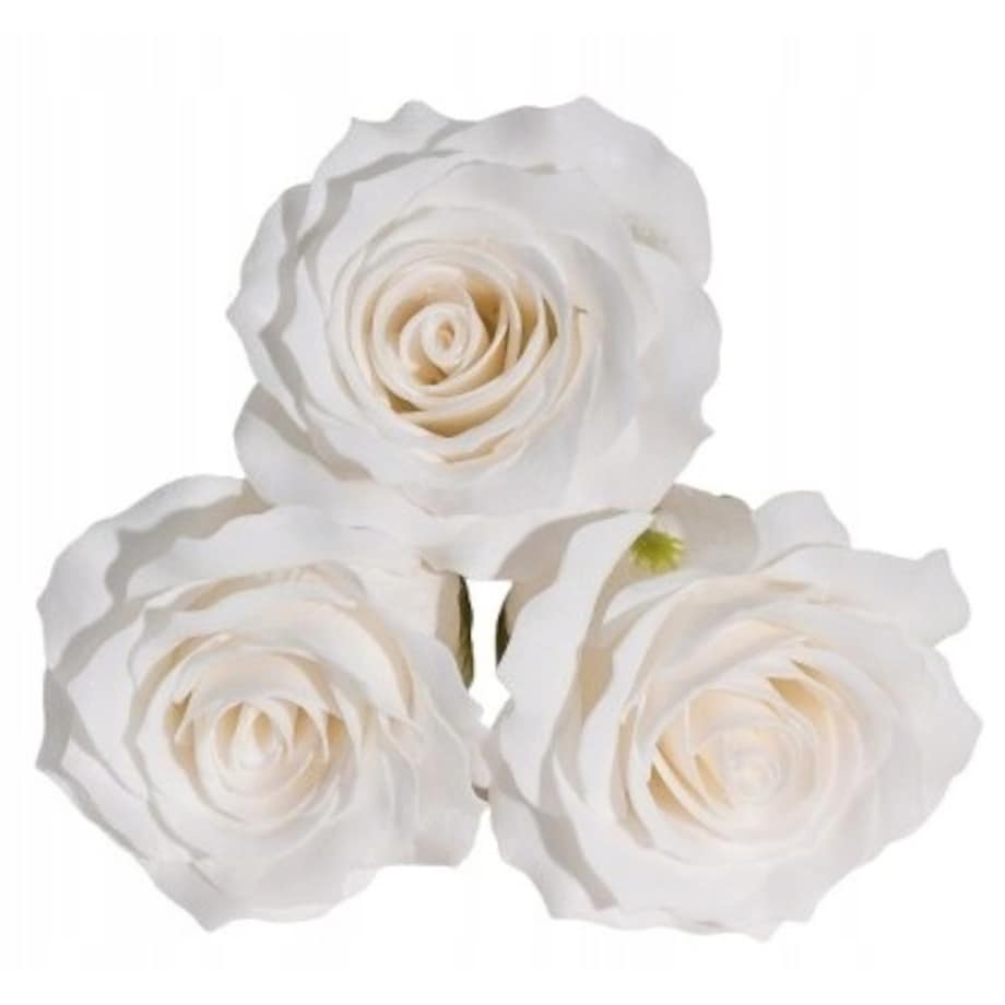 3x RÓŻA 5 warstwowa płatków rozkwitnięta BIAŁA KWIATY MYDLANE na box stroik