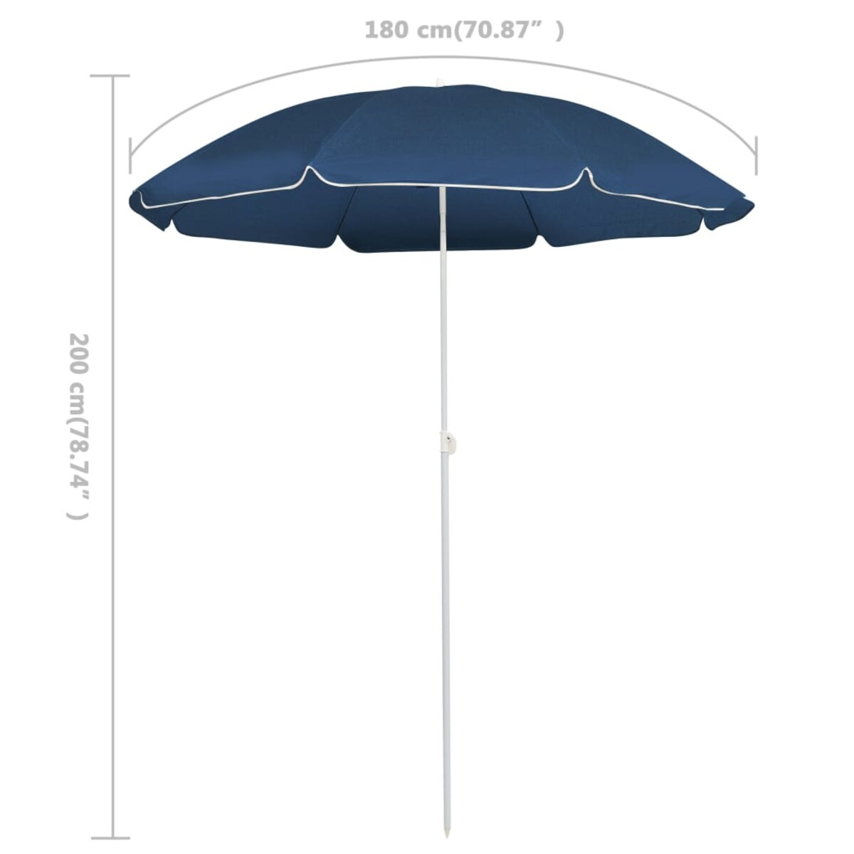 vidaXL Parasol ogrodowy na stalowym słupku, niebieski, 180 cm