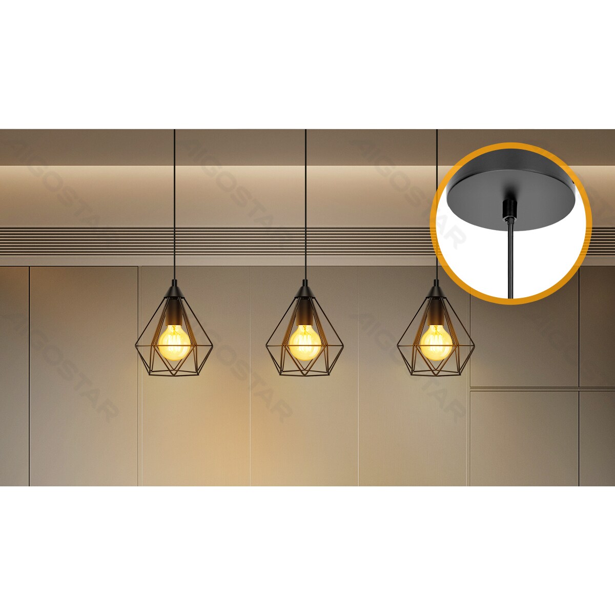 żyrandol z żelazną klatką czarny e27