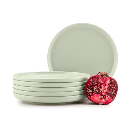 KONSIMO VICTO Zestaw talerzy deserowych dla 6 osób (6 elementów) beżowo-zielono-szary