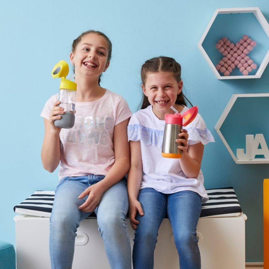 Bidon tritanowy dla dziecka - butelka na wodę ze słomką 450 ml Indigo Rose, b.box