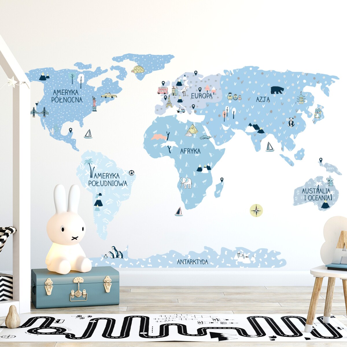 Naklejka na ścianę Mapa świata ice cold M