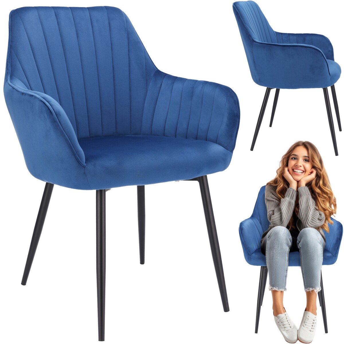 Krzesło Cora Niebieskie