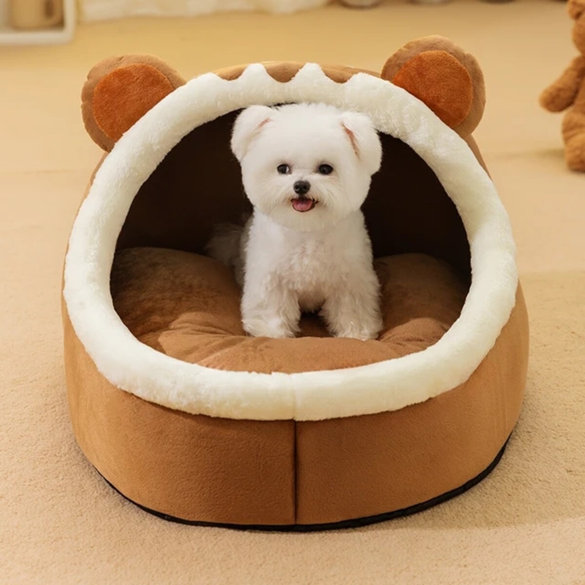 Budka dla kota psa legowisko brązowe