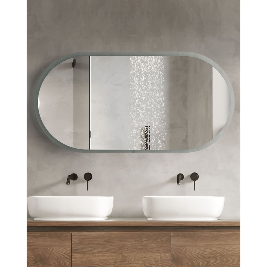 Lustro ścienne LED 120 x 60 cm srebrne CHATEAUROUX