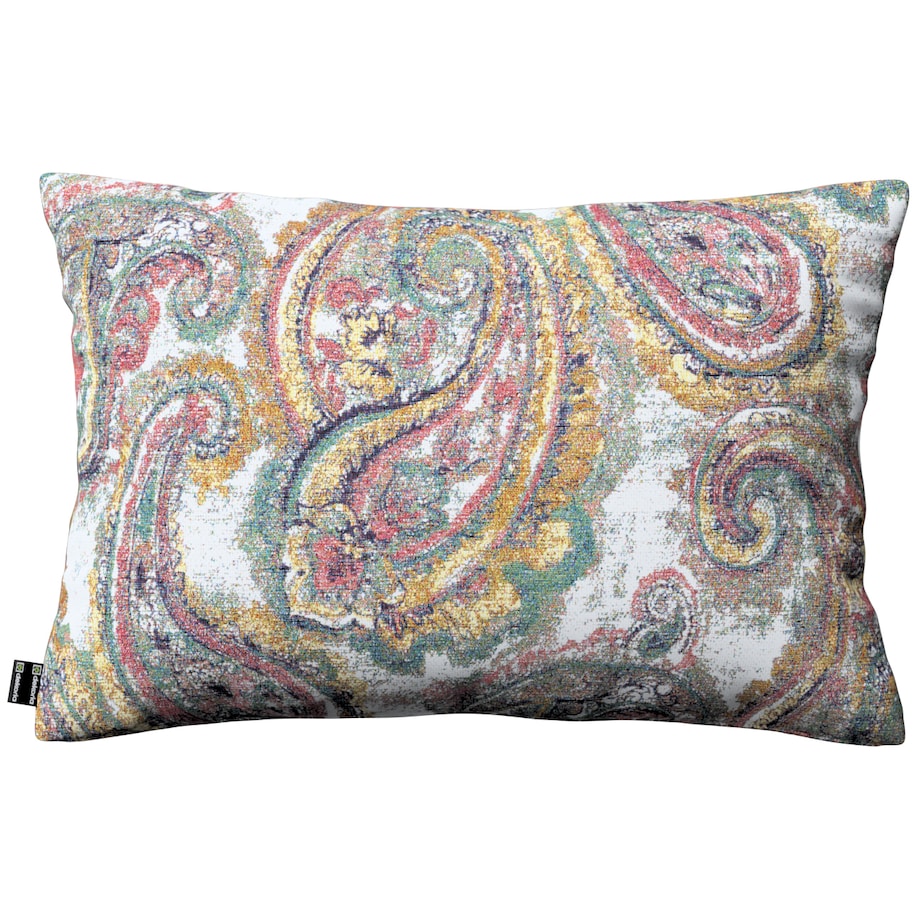 Poszewka Kinga na poduszkę prostokątną 47x28 wielokolorowy paisley na kremowym tle