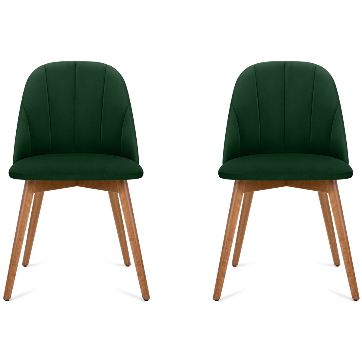 KONSIMO BAKERI Krzesła skandynawskie, aksamit w kolorze butelkowej zieleni, 2 szt