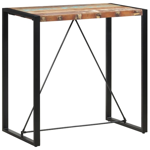 vidaXL Stolik barowy, 110x60x110 cm, lite drewno z odzysku
