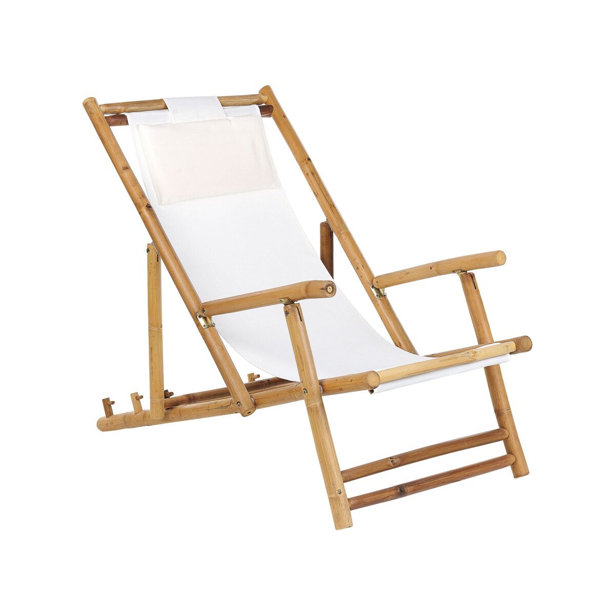 Zestaw 2 leżaków ogrodowych bambusowy jasne drewno z białym ATRANI