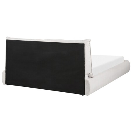 Łóżko sztruksowe 160 x 200 cm beżowe VINAY