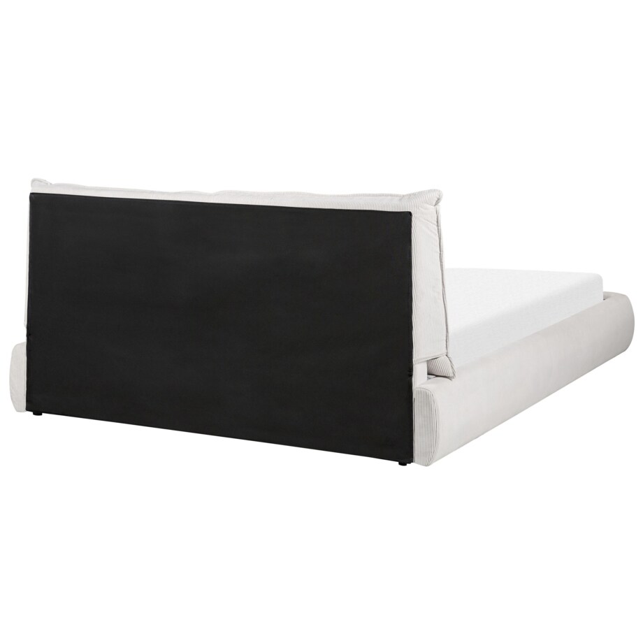 Łóżko sztruksowe 160 x 200 cm beżowe VINAY