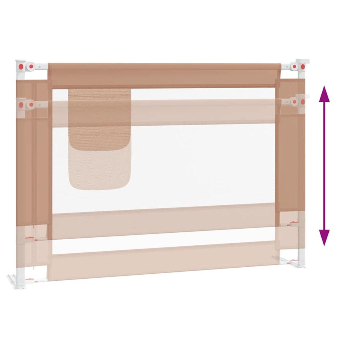 vidaXL Barierka do łóżeczka dziecięcego, taupe, 90x25 cm, tkanina