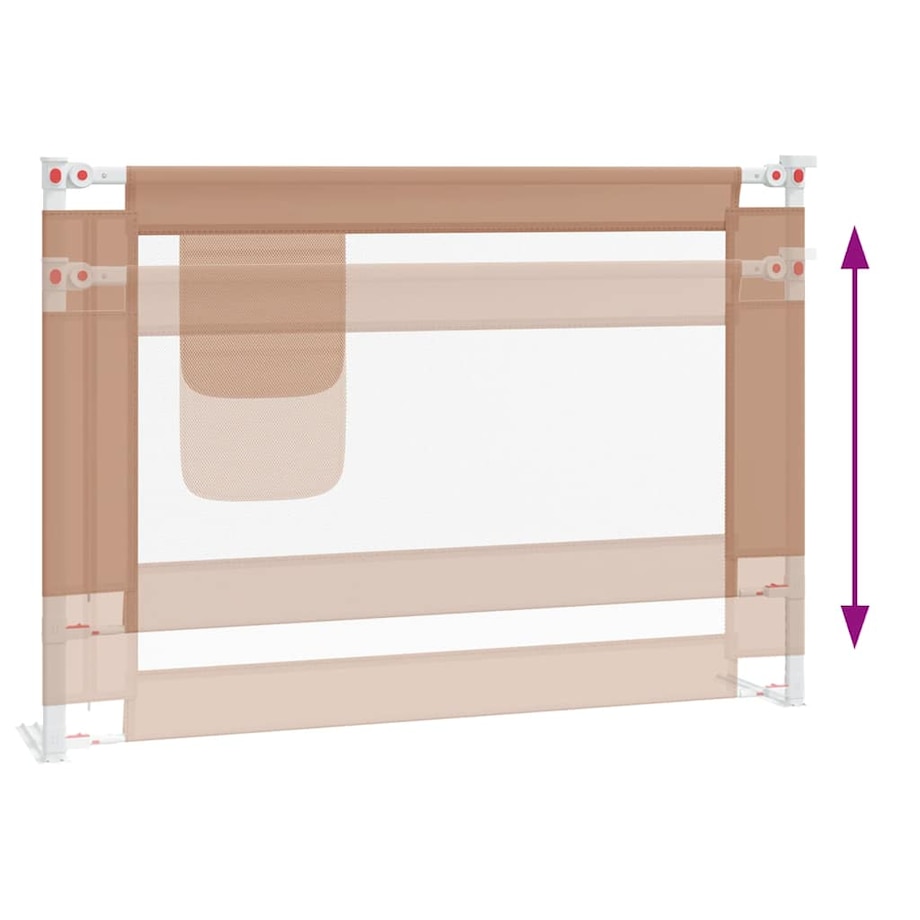 vidaXL Barierka do łóżeczka dziecięcego, taupe, 90x25 cm, tkanina