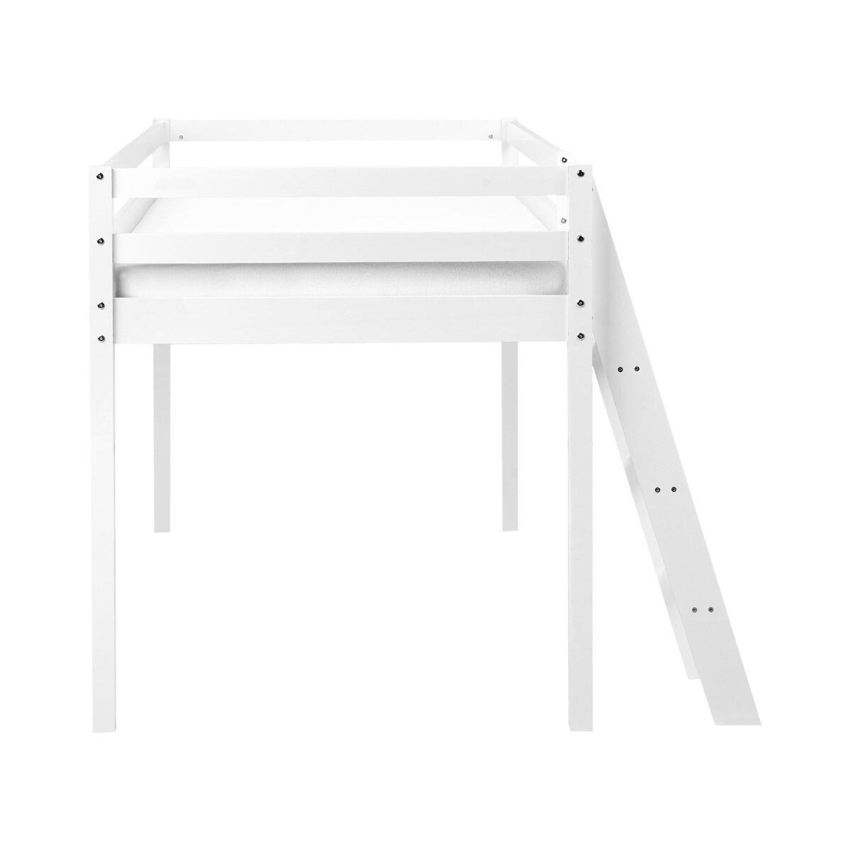 Łóżko na antresoli Drewno ASCOUX 90 x 200 cm Biały