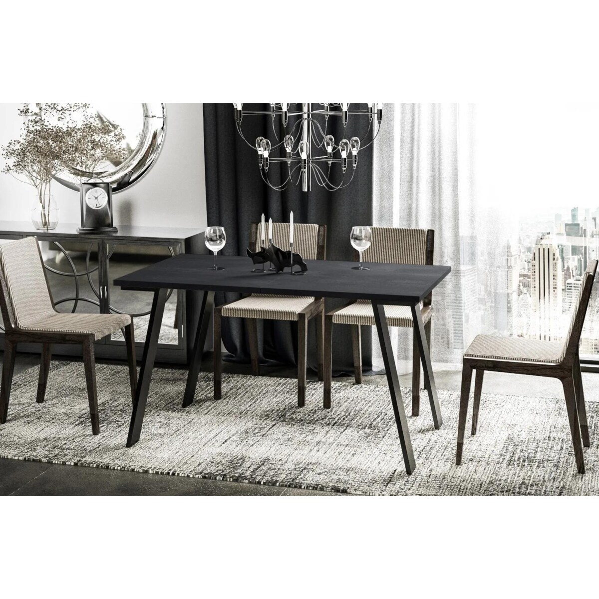 Stół rozkładany LIWIA 130(210)x80 beton ciemny