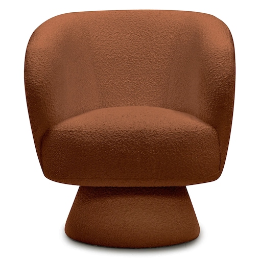 Fotel obrotowy 80x72x70 cm bouclé Nalf - V miedziany