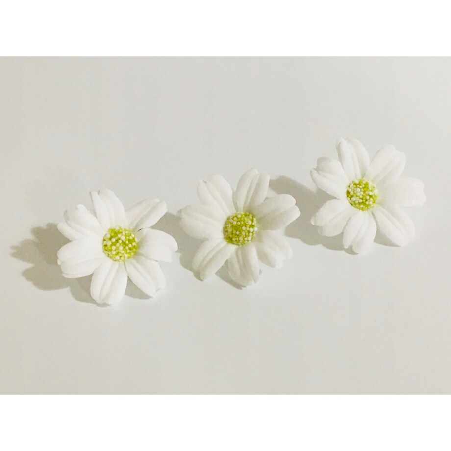 STOKROTKA BIAŁA 3x kwiaty mydlane do bukietów dekoracji boxy flower 4cm