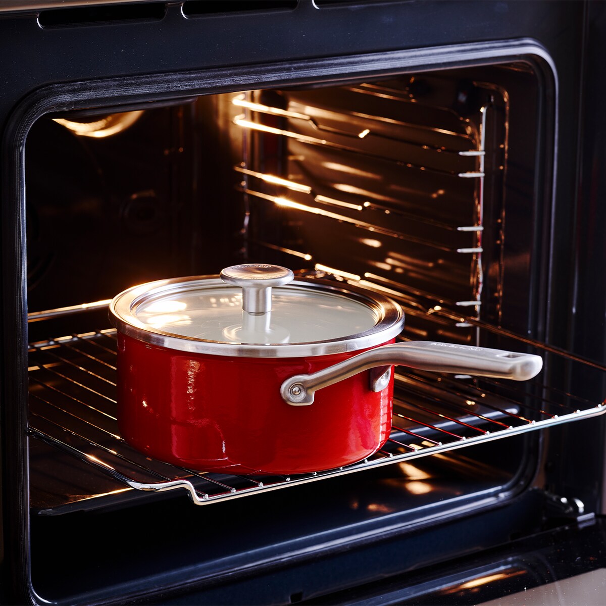 Rondel emaliowany 2L - czerwony / KitchenAid