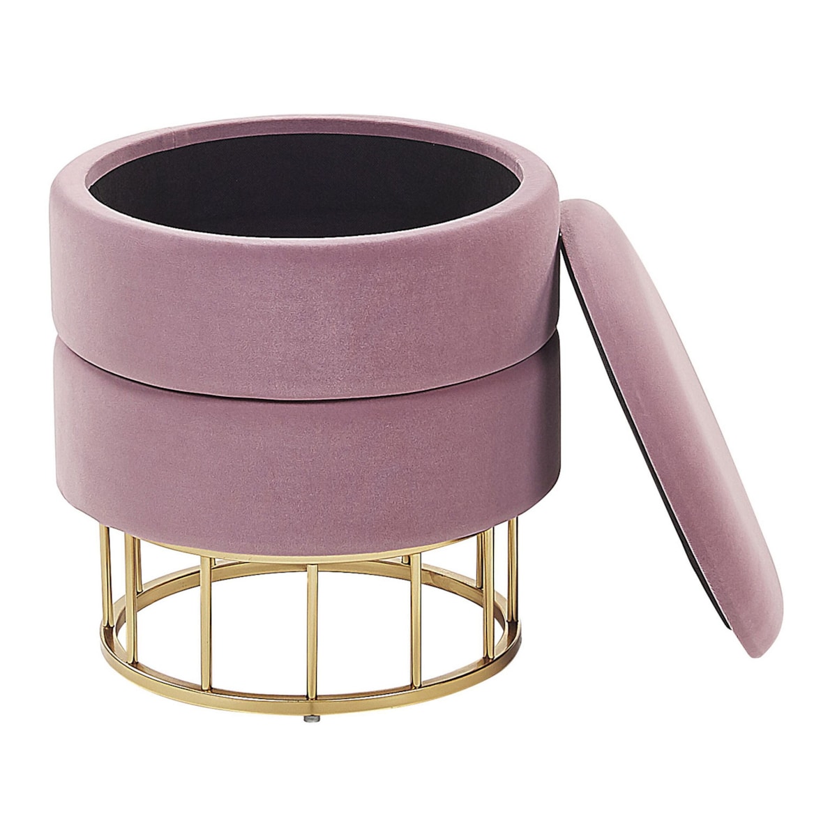 Puf ze schowkiem ⌀ 37 cm różowy ELGIN