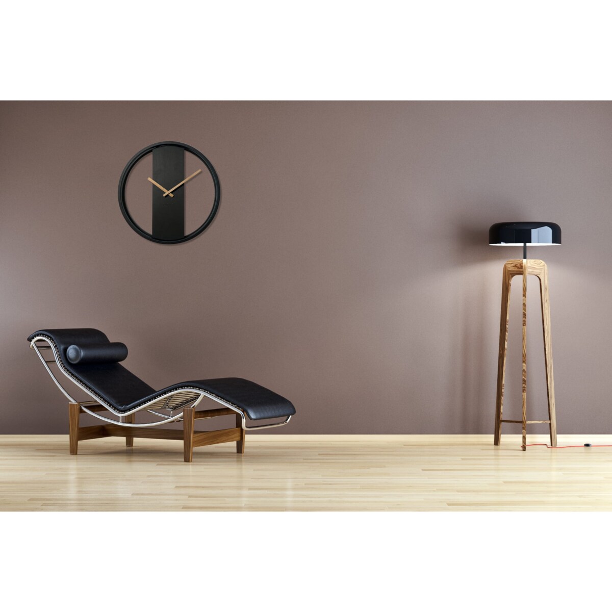 Zegar okrągły czarny LOFT OVAL metal 50cm