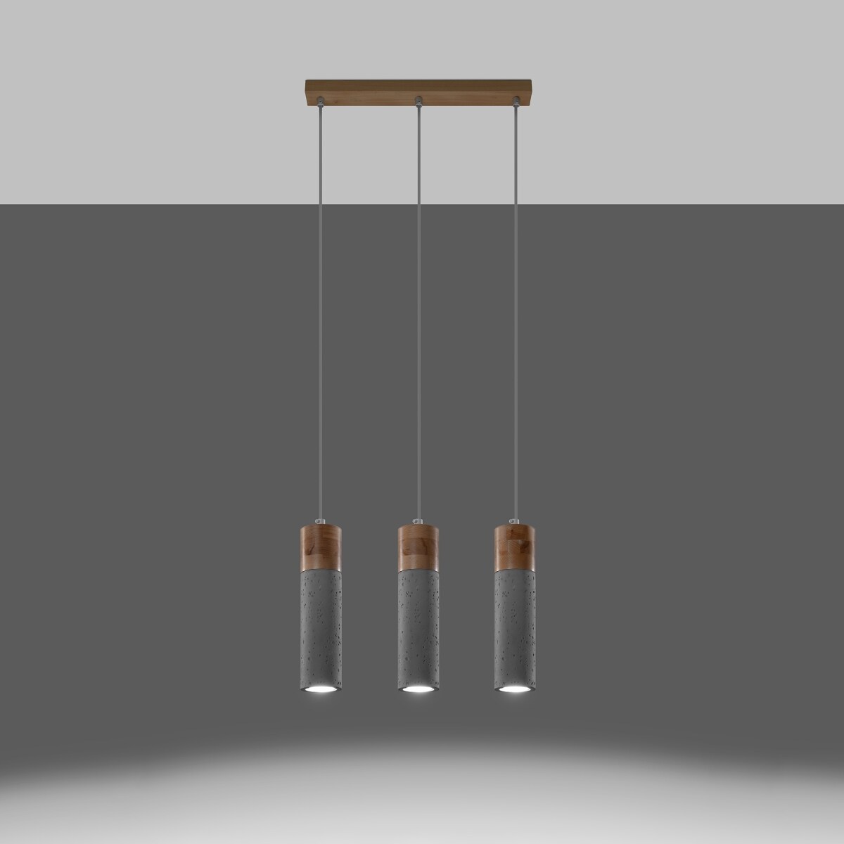 Lampa wisząca ZANE 3 szara