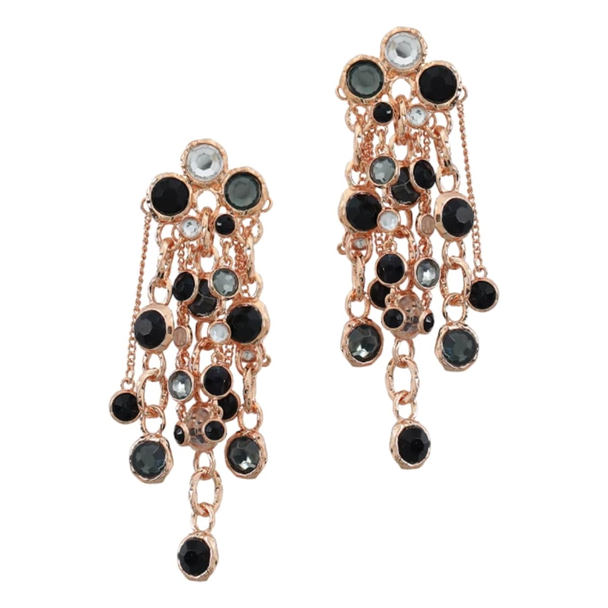 10cm kolczyki złote CZARNE kółeczka okrągłe cyrkonie czarne eleganckie