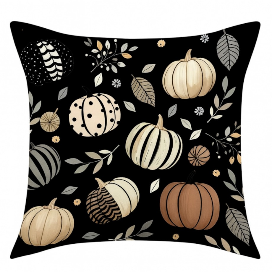 Poszewka na poduszkę 45x45cm piękny druk jesień, dynie - POD242