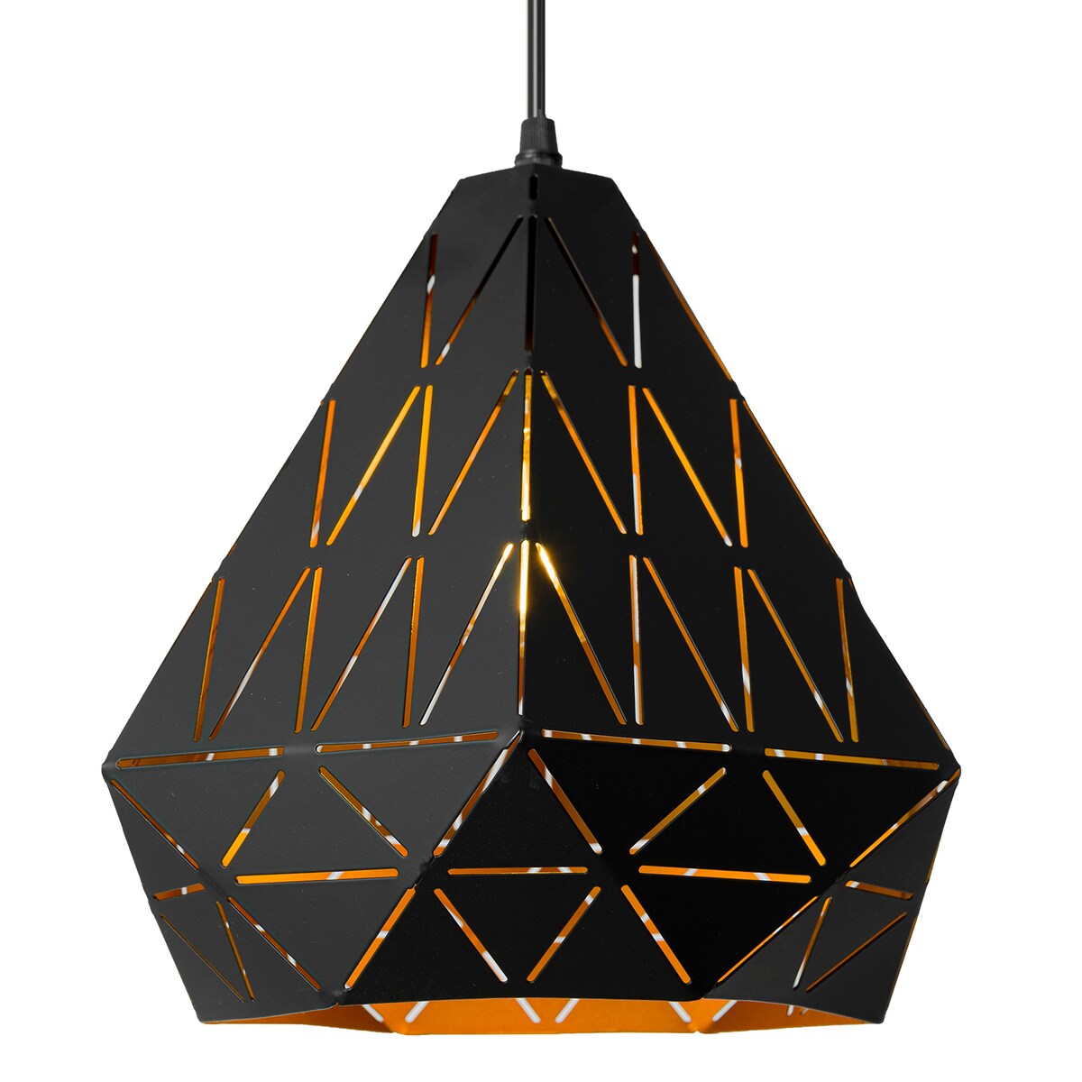 Lampa Sufitowa Wisząca Geometryczna Loft Czarna