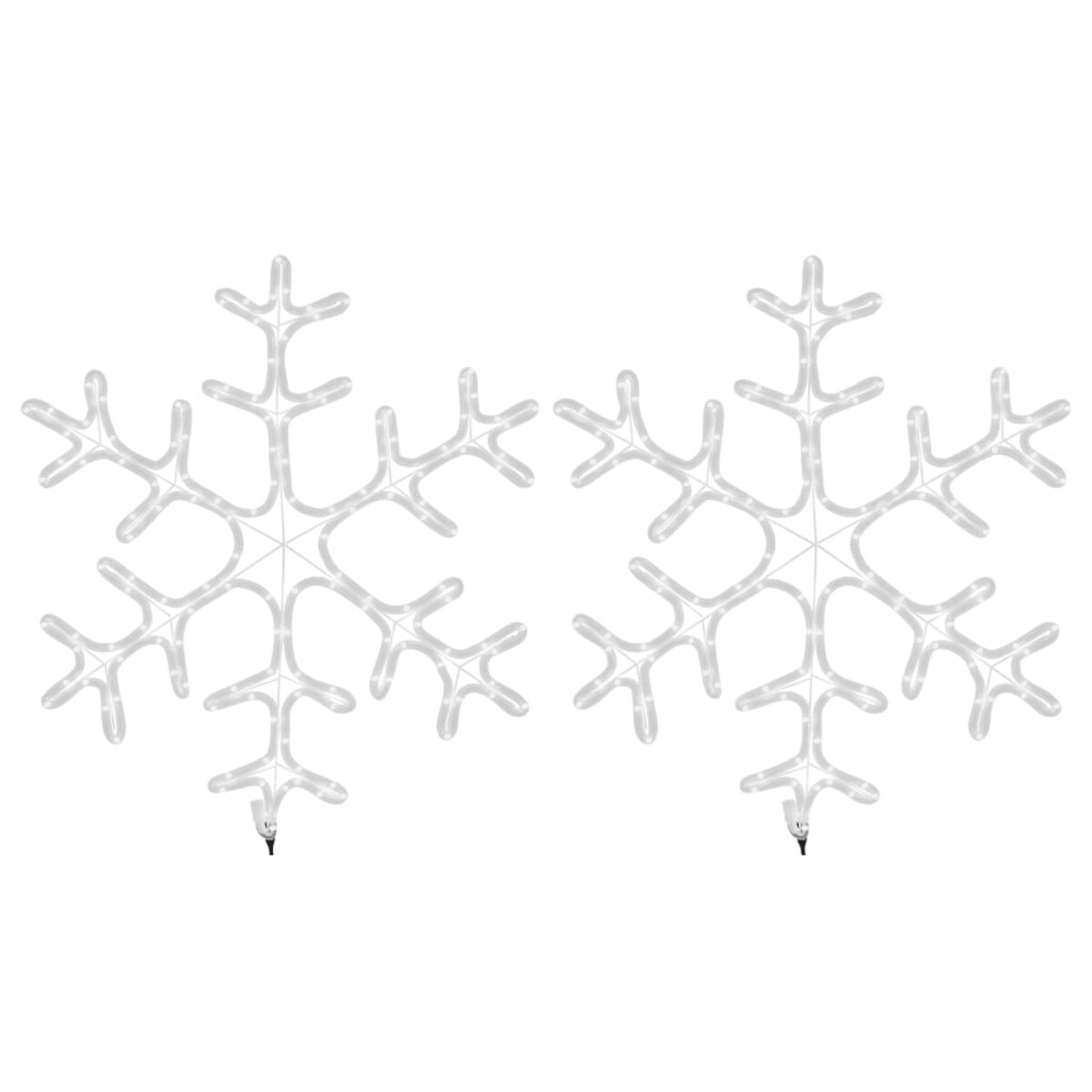 vidaXL Ozdobne śnieżynki, ciepłe białe światło LED, 2 szt., 59x59 cm