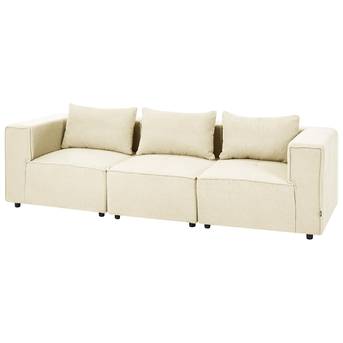 Sofa modułowa dla 3 osób AXEBO Boucle Złamana biel