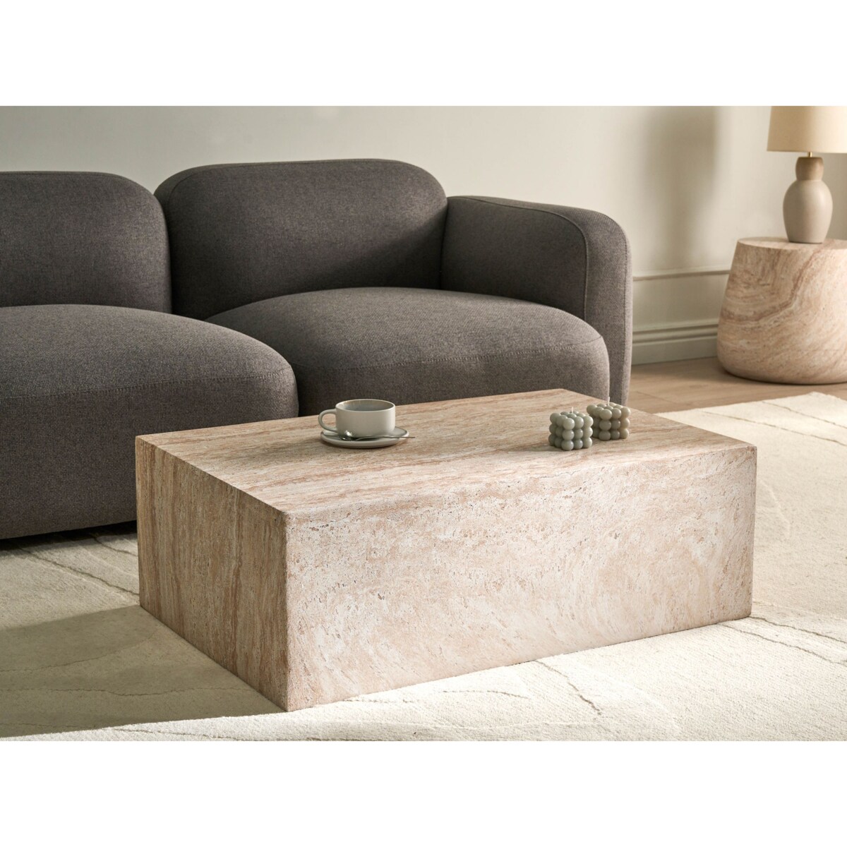 Stolik pomocniczy NOBRES Efekt trawertynu