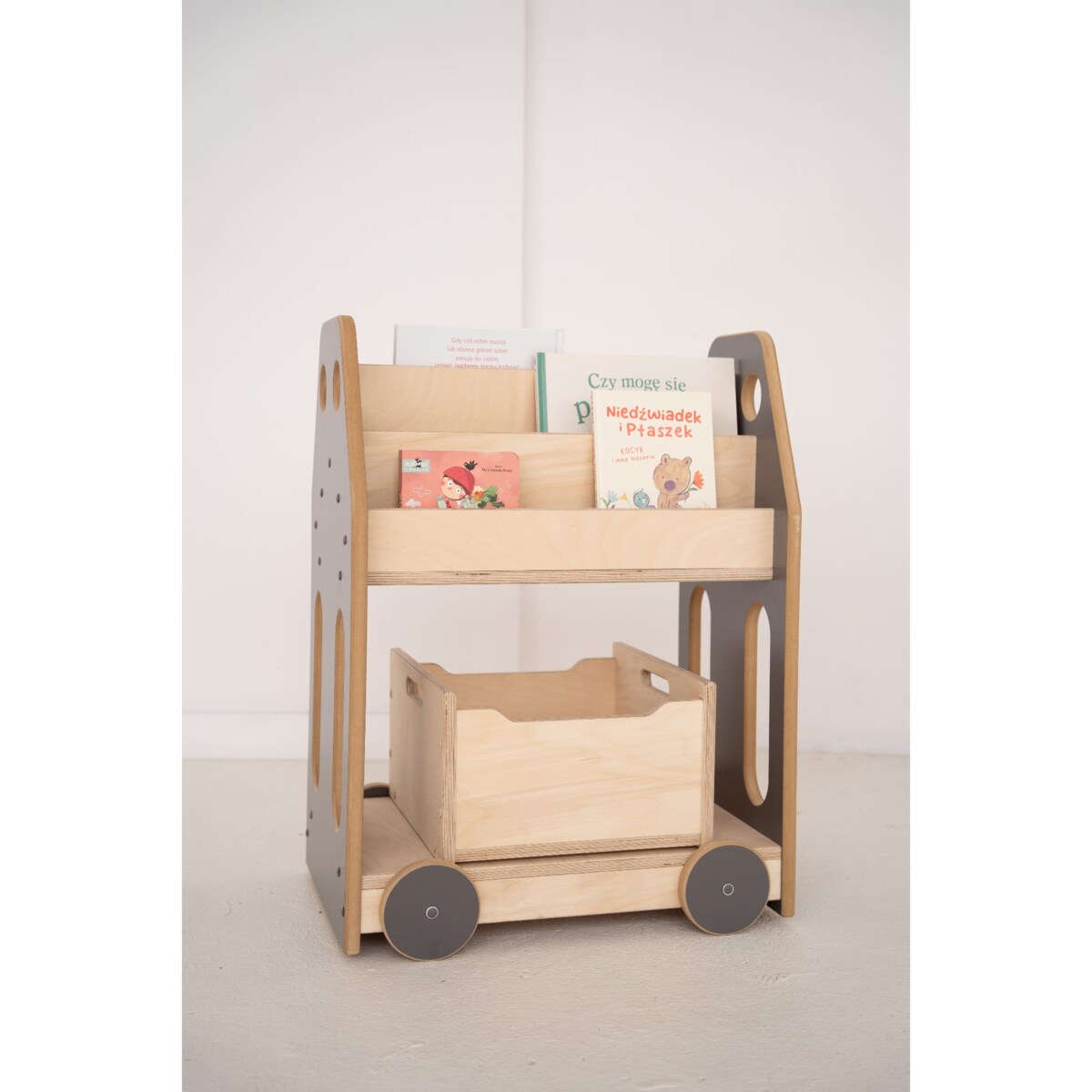 AUTKO - biblioteczka/regał montessori - szary
